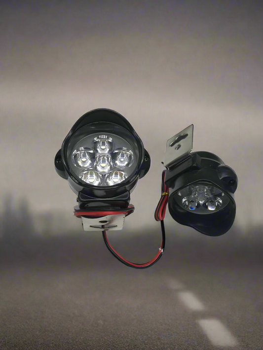 LED FOG LIGHT WITH 6 LED BULB WHITE SET OF 2 PC , ON OFF SWITCH