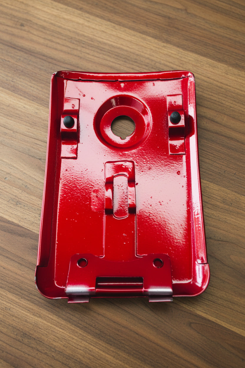 PETROL TANK LID PLATE FOR SPLENDOR PLUS RED COLOR FOR ALL MODEL