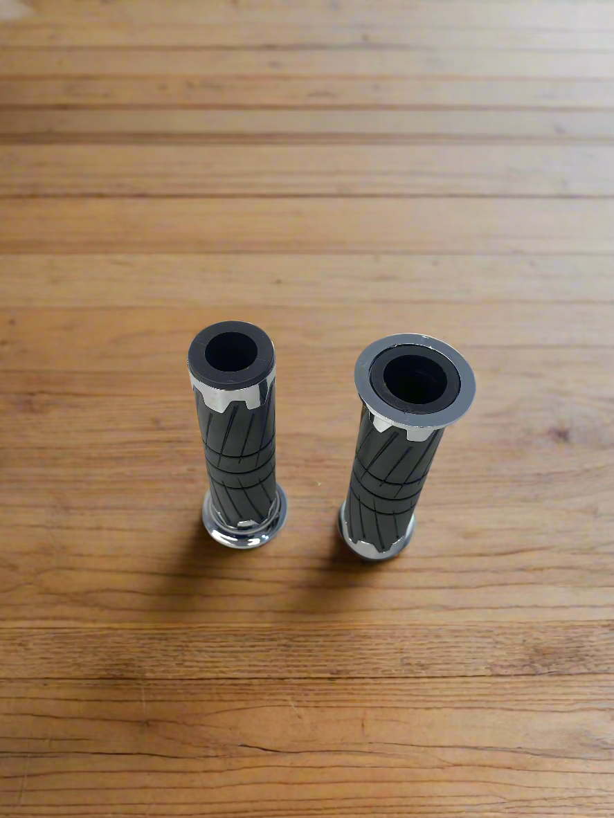 FANCY GRIP FOR BIKE AND SCOOTER UNIVERSAL BLACK COLOR WITH CHROME