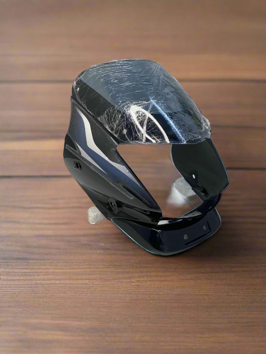 HEADLIGHT VISOR FOR PLATINA 100 OLD 2006 - 15 BLACK WITH SILVER STICKER