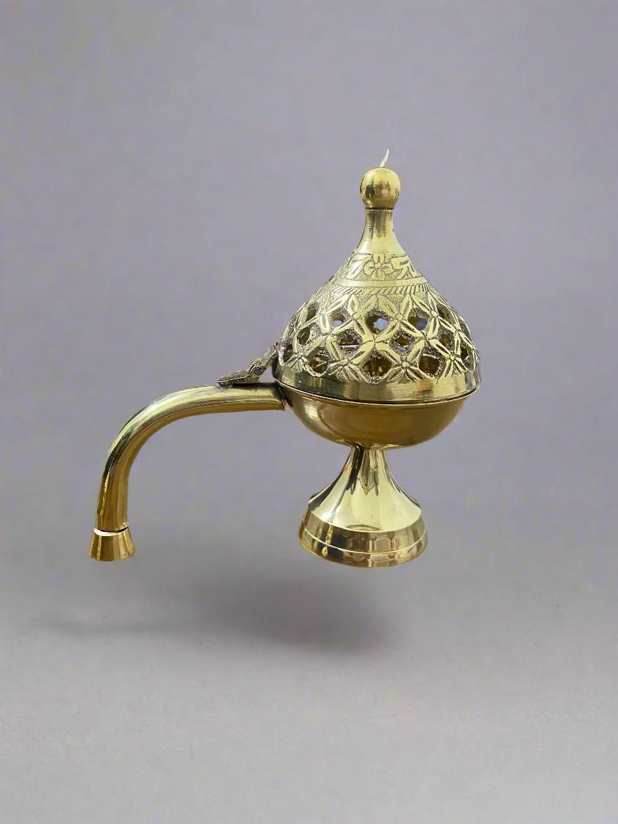Premium Brass Incense Holder Handcrafted Agarbatti Stand for Home, Temple & Meditation