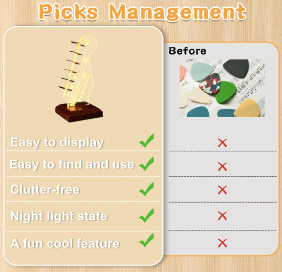 LED Guitar Pick Holder & Display Stand