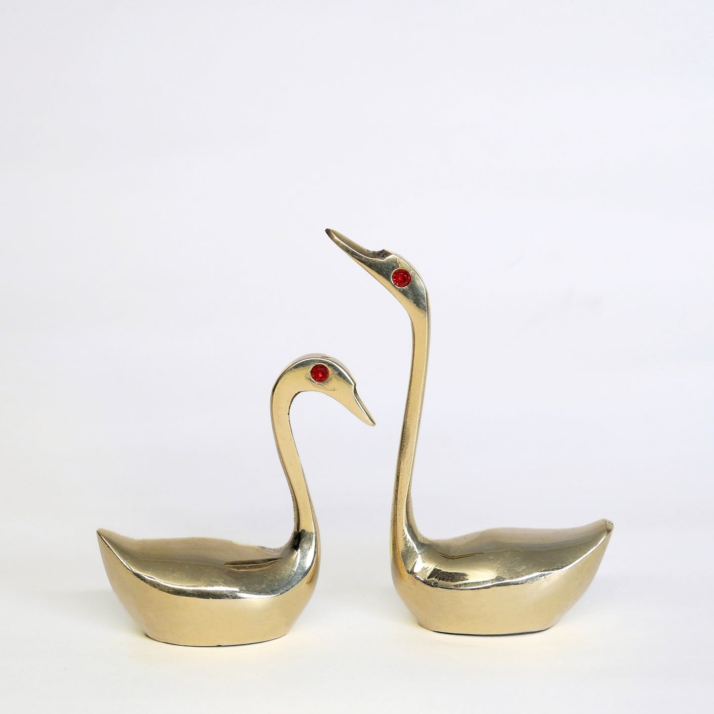 Handcrafted Brass Swan Bird Pair | Decorative Showpiece for Home & Office