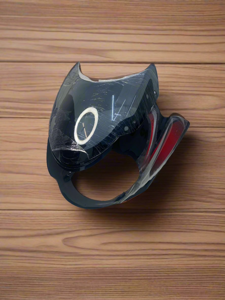 Headlight Visor for Discover 100 old BS2 BS3 BS4 Helogen Lamp Model  Black color with Red Sticker