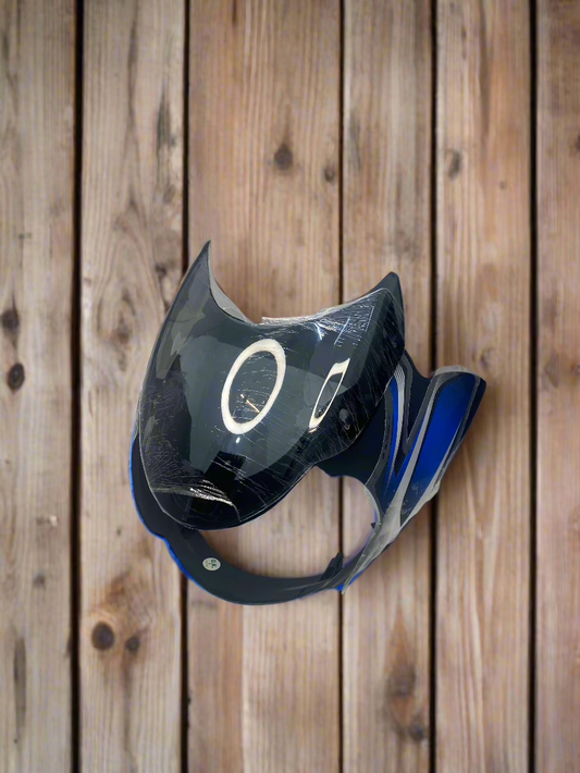 Headlight Visor for Discover 100 old BS2 BS3 BS4 Helogen Lamp Model Black color with Blue Sticker