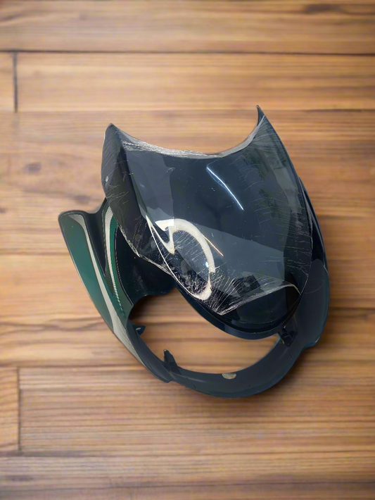 Headlight Visor for Discover 100 old BS2 BS3 BS4 Helogen Lamp Model Black color with Green Sticker