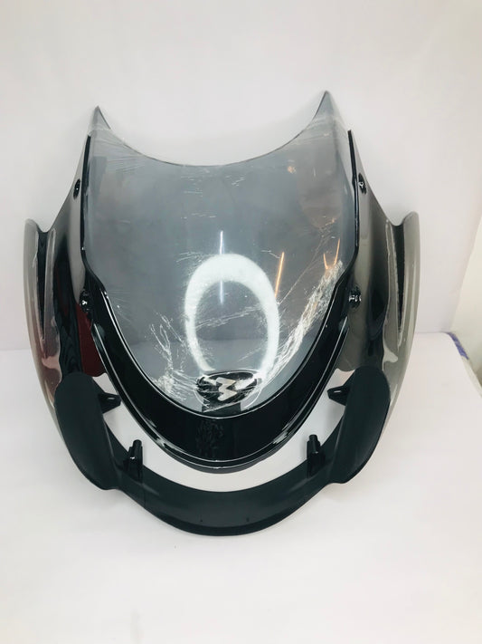 headlamp visor for bajaj discover 135 digital meter black in color with wind shiels