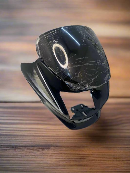 VISOR FOR SUPER SPLENDOR I3S BS4 MODEL WITH WIND SHIELD BLACK WITH STICKER