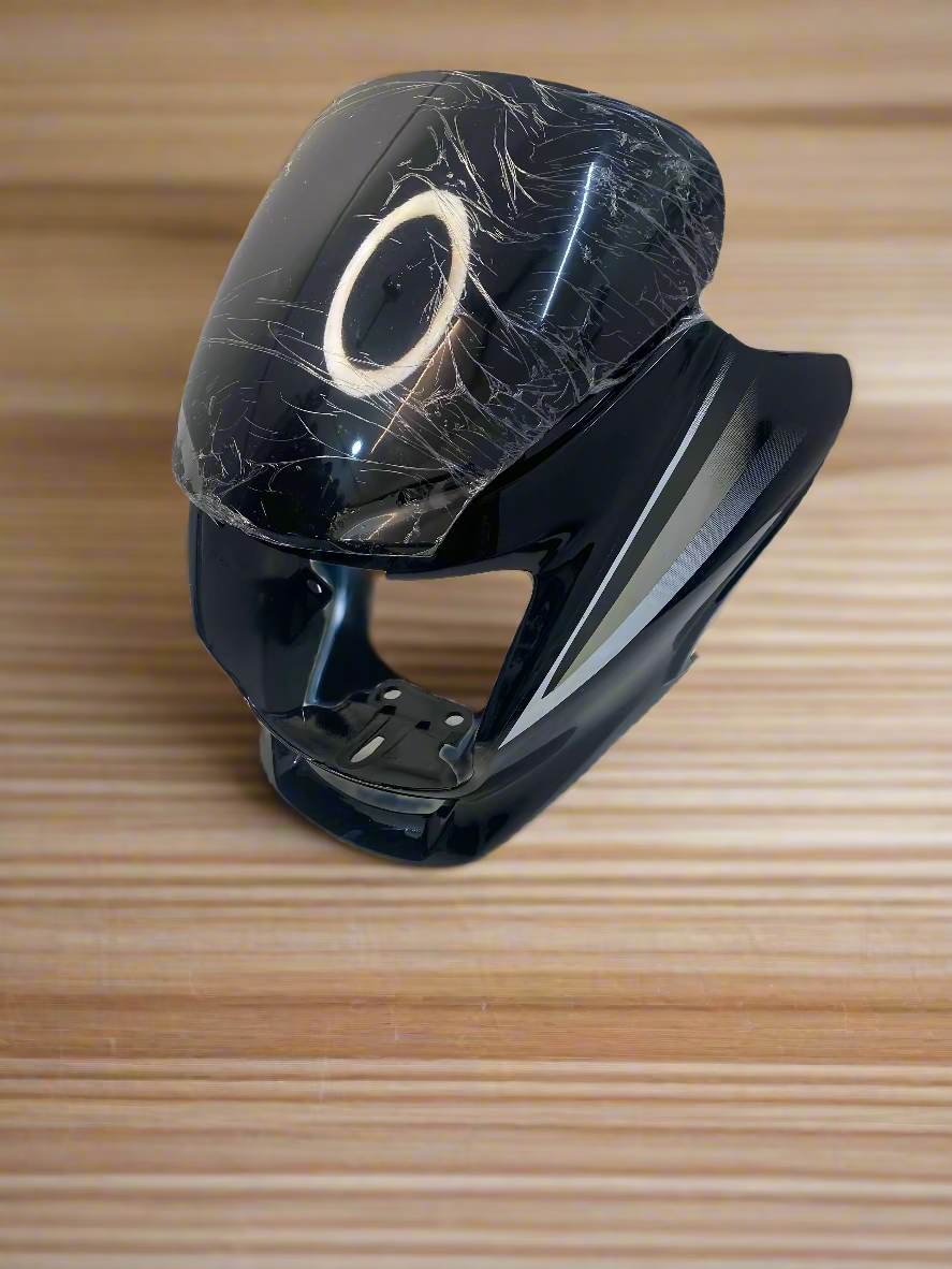 VISOR FOR SUPER SPLENDOR I3S BS4 MODEL WITH WIND SHIELD BLACK WITH STICKER