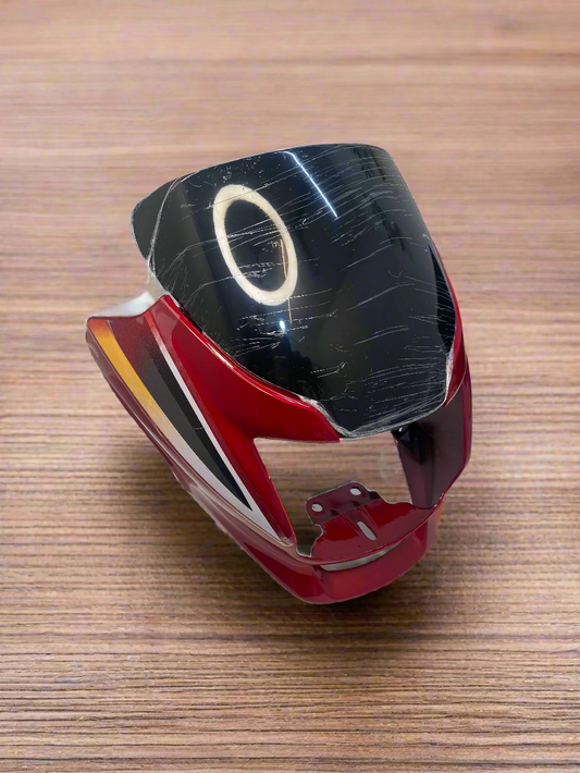 VISOR FOR SUPER SPLENDOR I3S BS4 MODEL WITH WIND SHIELD RED WITH STICKER