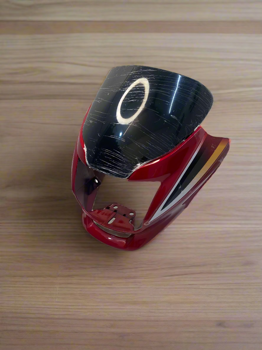 VISOR FOR SUPER SPLENDOR I3S BS4 MODEL WITH WIND SHIELD RED WITH STICKER