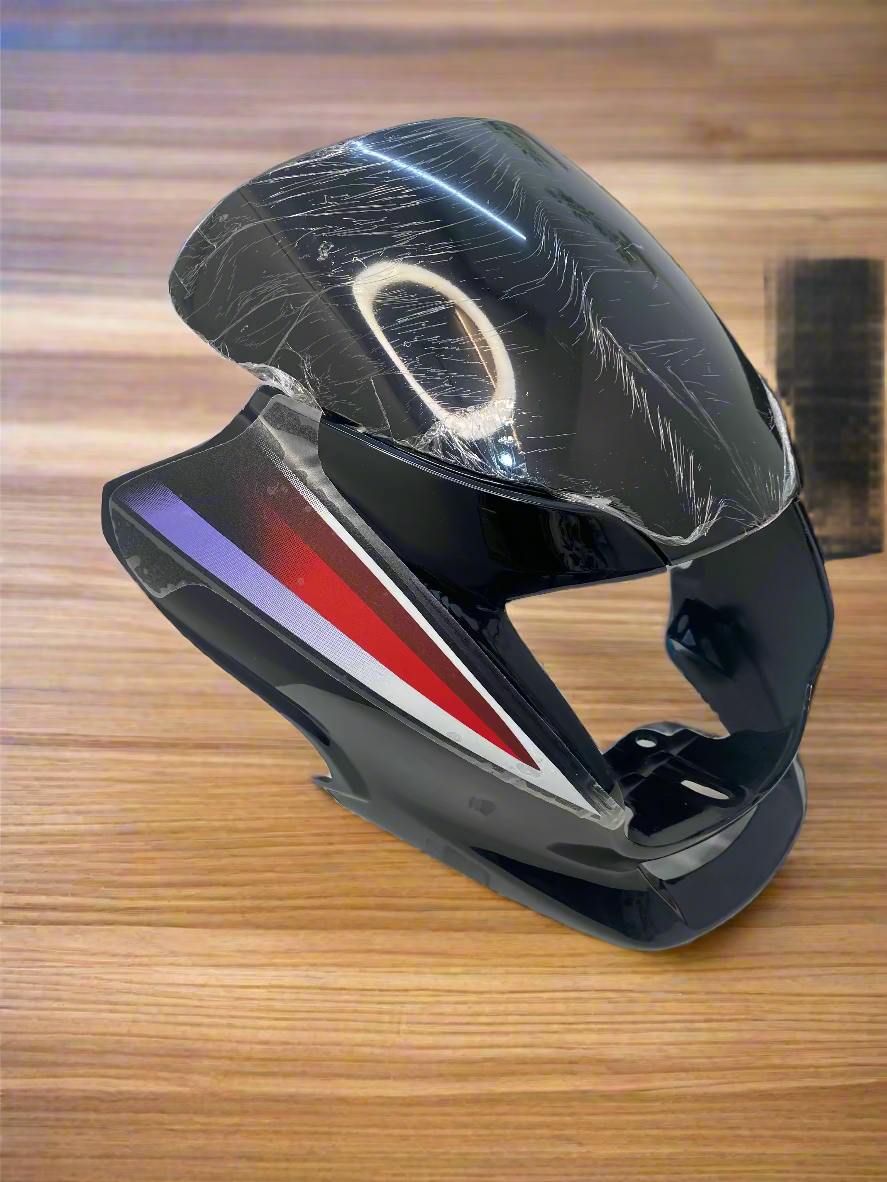 VISOR FOR SUPER SPLENDOR I3S BS4 MODEL WITH WIND SHIELD RED WITH STICKER