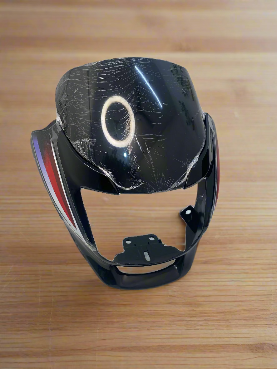 VISOR FOR SUPER SPLENDOR I3S BS4 MODEL WITH WIND SHIELD RED WITH STICKER