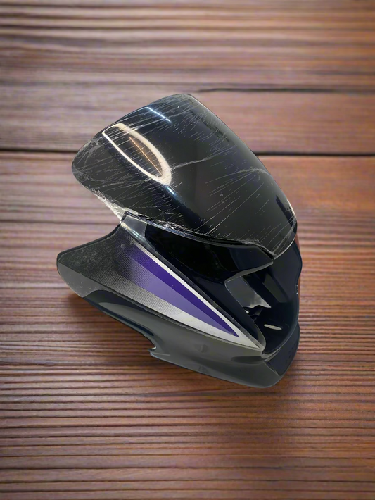 VISOR FOR SUPER SPLENDOR I3S BS4 MODEL WITH WIND SHIELD PURPLE WITH STICKER