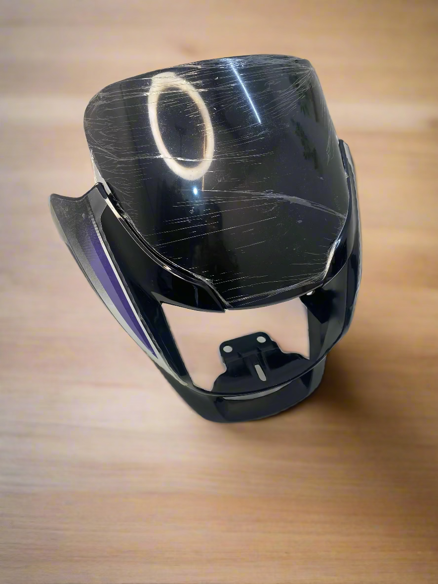 VISOR FOR SUPER SPLENDOR I3S BS4 MODEL WITH WIND SHIELD PURPLE WITH STICKER