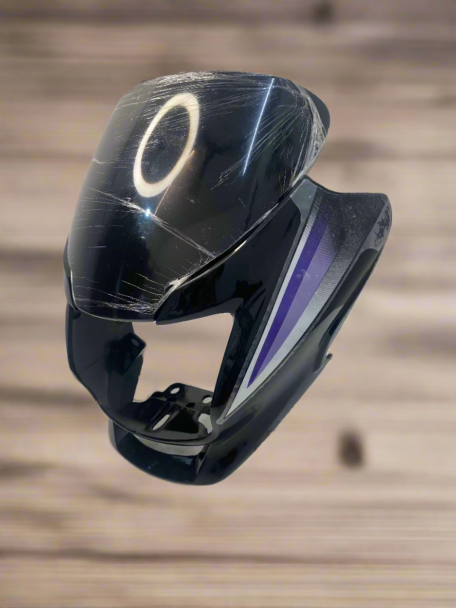 VISOR FOR SUPER SPLENDOR I3S BS4 MODEL WITH WIND SHIELD PURPLE WITH STICKER