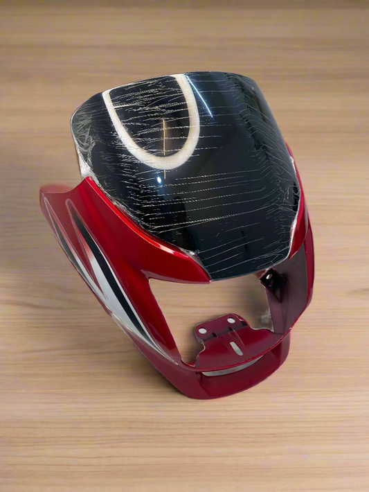 VISOR FOR SUPER SPLENDOR TYPE - 3 BS3 MODEL WITH WIND SHIELD RED WITH STICKER
