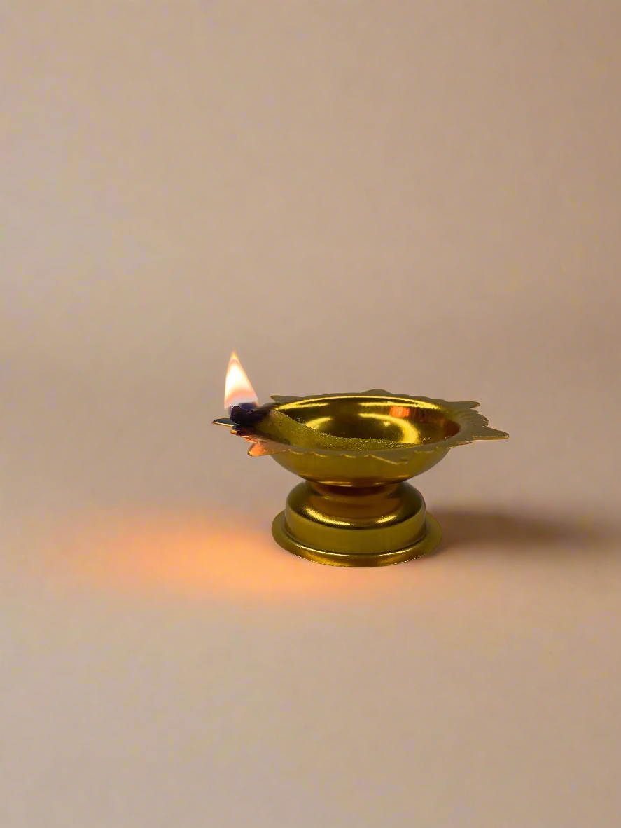 Golden Iron Diya 1.5 inch Decorative Pooja & Festival Lamp set of 4 pc