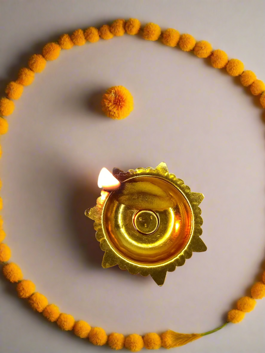 Golden Iron Diya 1.5 inch Decorative Pooja & Festival Lamp set of 4 pc