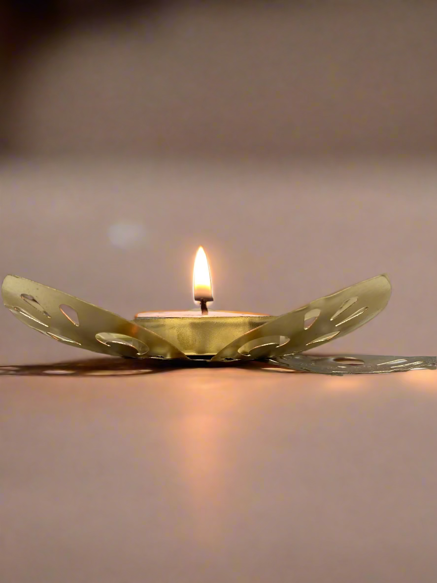 decorative Diya with tealight candle Pooja Lamp (Approx 30g) 1 pc