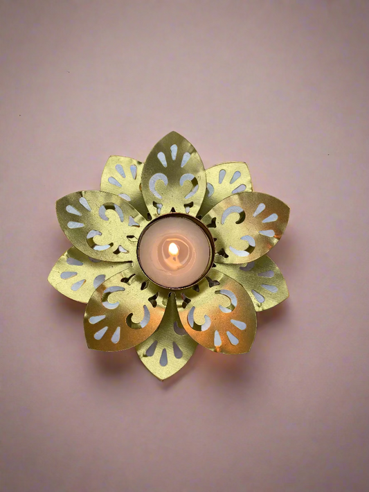decorative Diya with tealight candle Pooja Lamp (Approx 30g) 1 pc