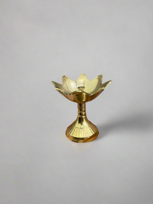 Brass Kamal Shape Diya | Pure Brass Decorative Diya for Puja & Home Décor