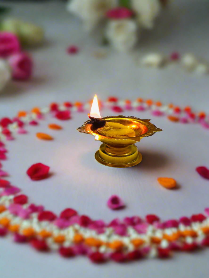 Golden Iron Diya 1.5 inch Decorative Pooja & Festival Lamp set of 4 pc