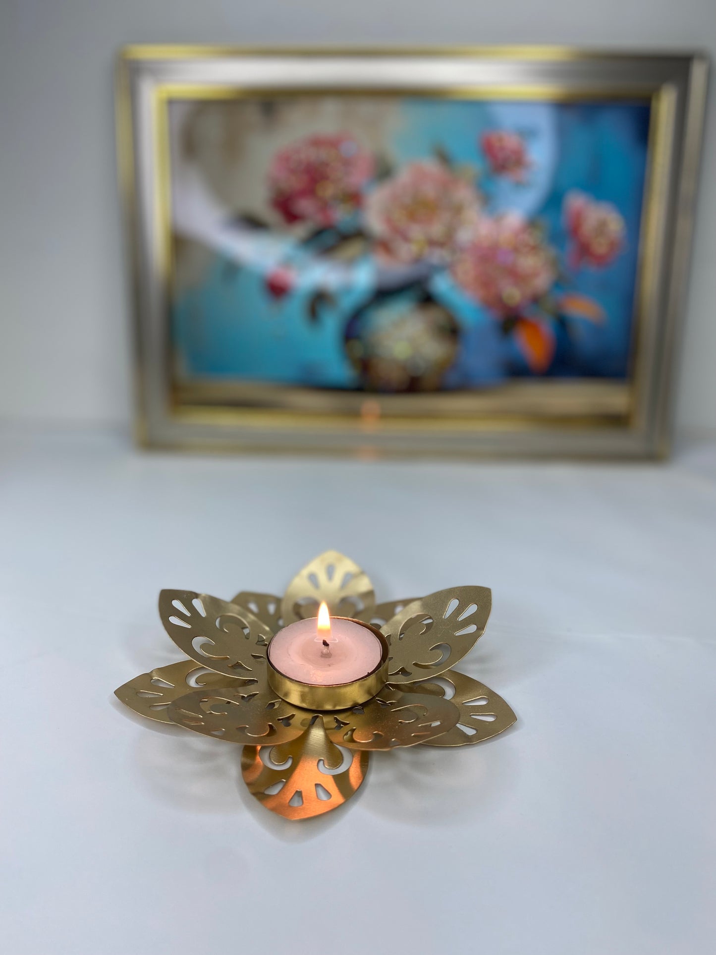 decorative Diya with tealight candle Pooja Lamp (Approx 30g) 1 pc