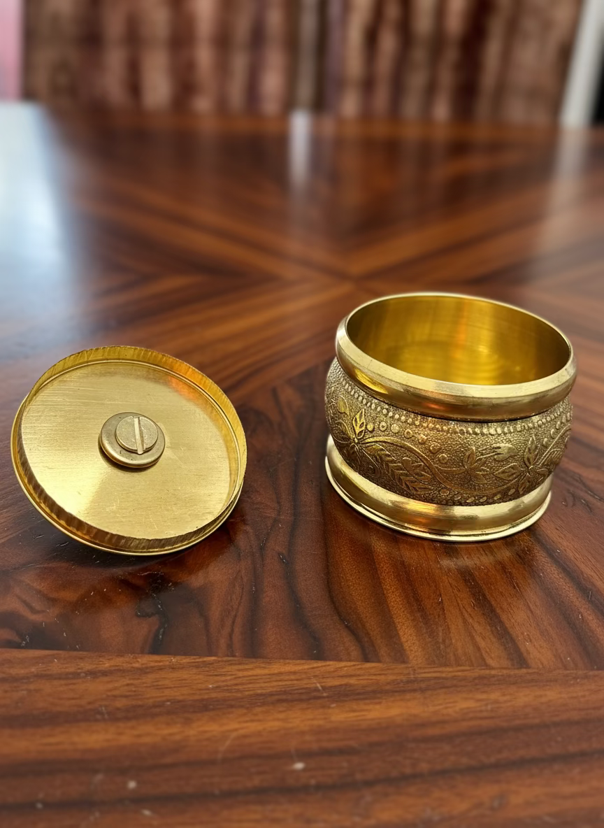 Traditional Brass Sindoor Box / kumkum box Small Size 50 ml
