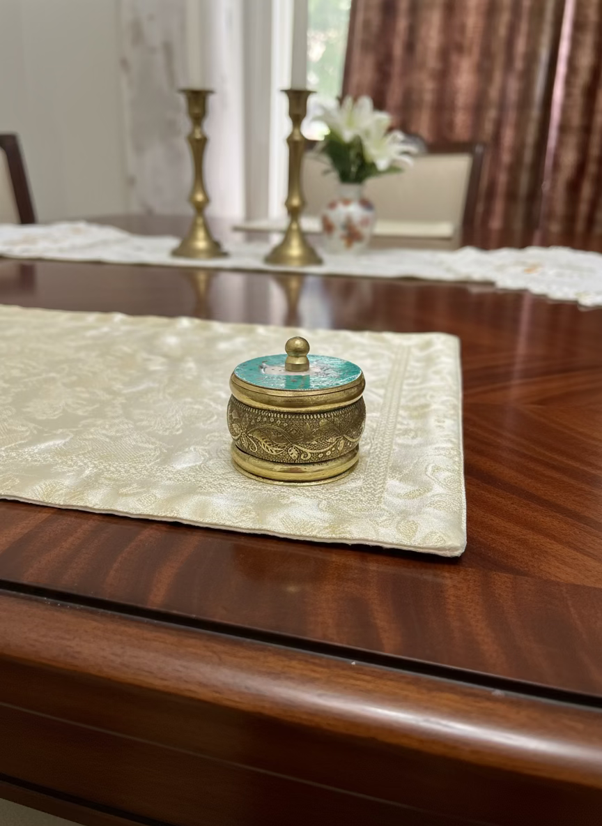 Traditional Brass Sindoor Box / kumkum box Small Size 50 ml